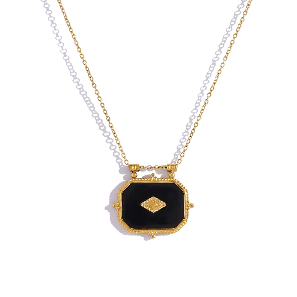YACHAN Vintage Luxury Acrylic Charms Pendant Necklaces for Women 18K Gold Plated Trendy Y2K Jewelry Waterproof
