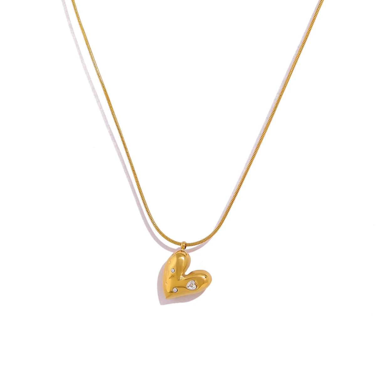 YACHAN Stainless Steel Love Heart Pendant Necklaces for Women 18K Gold Plated Charm Trendy Luxury Tarnish Free Jewelry