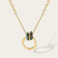 Stainless Steel Chains Necklaces for Women African Turquoise Natural Stone Pendant 18K Gold PVD Plated Jewelry Gift
