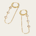 YACHAN 18K Gold Plated Stainless Steel Drop Earrings for Women Simple Cubic Zirconia Hoop Dangle Earring Trendy Jewelry Gift