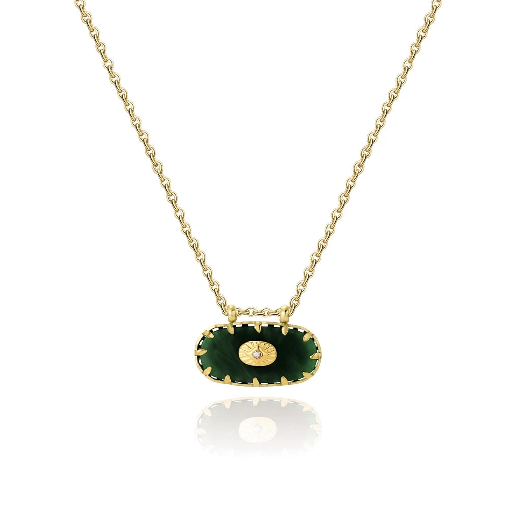 YACHAN 18K Gold Plated Stainless Steel Pendant Necklaces for Women Trendy Colorful Acrylic Charm Y2K Jewelry