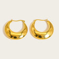 YACHAN 18K Gold Plated Chunky Stainless Steel Hoop Earrings for Women Minimalist Glossy Tarnish Free Metallic Jewelry