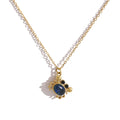 YACHAN 18K Gold Plated Stainless Steel Cute Crab Pendant Necklace for Women Blue CZ Ocean Animal Jewelry Waterproof