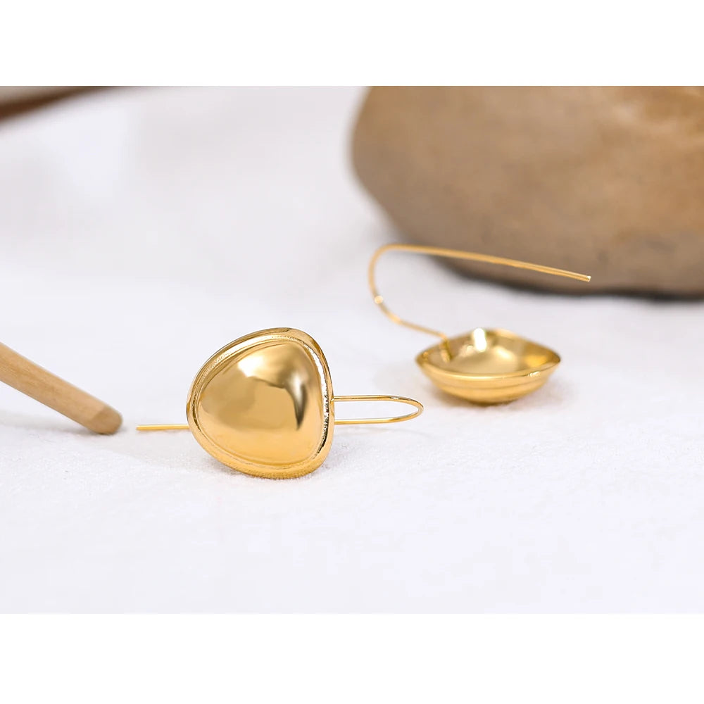 YACHAN 18K Gold Plated Stainless Steel Dangle Earrings for Women Trendy Individual Drop Earrings Aesthetic Jewelry Waterproof