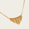YACHAN Trendy Stainless Steel Gold Plated Chains Necklace for Women Simple Charm Beads Metal Tassels Waterproof Jewelry