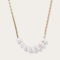 YACHAN Stainless Steel Golden Chain Necklace Natural Pearl Pendant for Woman Gold Plated Chains Necklaces Trendy Jewelry