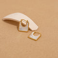 YACHAN Vintage Stainless Steel Square Hoop Earrings for Women Elegant Natural Stone Waterproof Aesthetic Jewelry