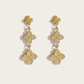 YACHAN Trendy Chic Cubic Zirconia Dangle Earrings for Women 18K PVD Gold Plated Stainless Steel High Quality Waterproof Jewelry