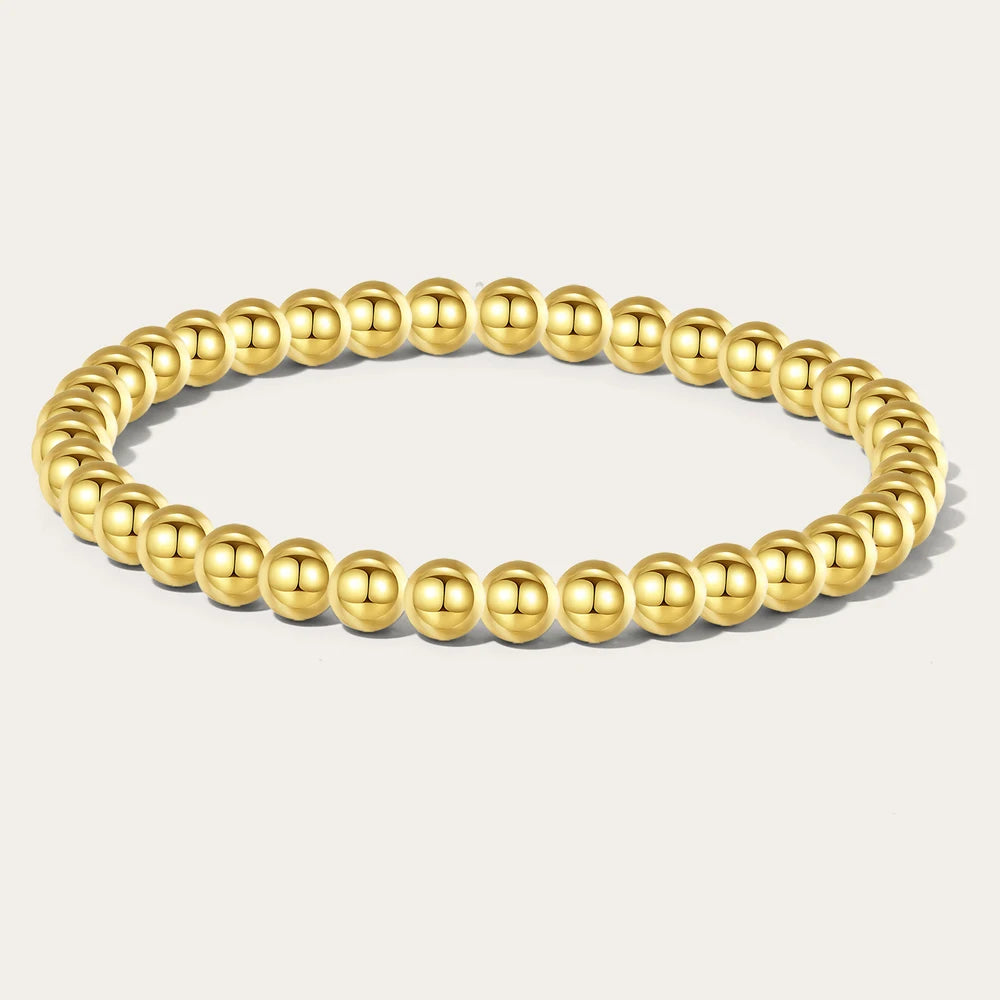 YACHAN High Quality Stainless Steel Beaded Bracelets for Women Charms round Bead Bracelet Simple Trendy Charm Jewelry