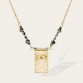 YACHAN Stainless Steel Beaded Chains Splice Eye Necklaces for Women Turquoise Natural Stone 18K Gold PVD Plated Trendy Jewelry