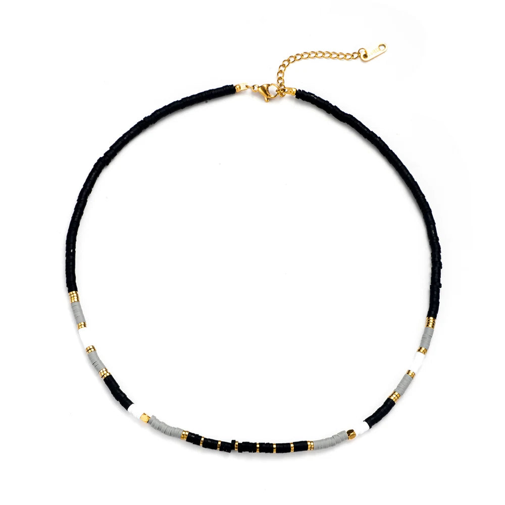YACHAN Colorful Acrylic Beaded Necklace for Women Handmade Making Bead Necklaces Stainless Steel Beads Trendy Jewelry Gift