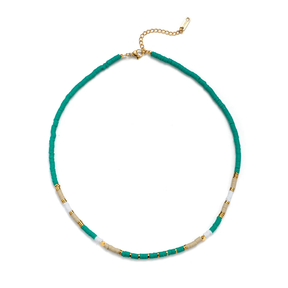 YACHAN Colorful Acrylic Beaded Necklace for Women Handmade Making Bead Necklaces Stainless Steel Beads Trendy Jewelry Gift