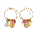 YACHAN Trendy Stainless Steel Hoop Earrings for Women Chic Charms Vintage 18K Gold Plated Waterproof Jewelry Y2K Accessories