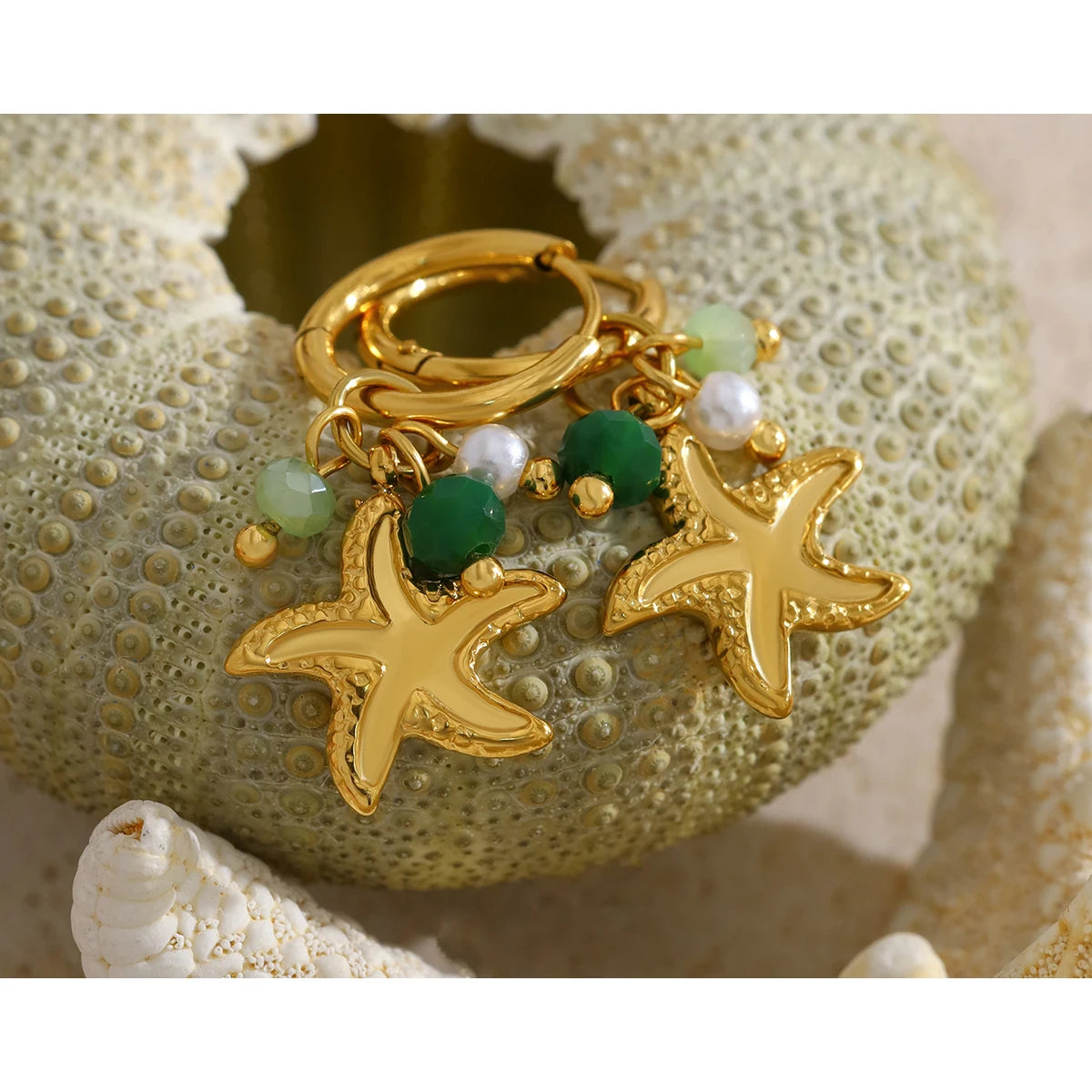 YACHAN New in Irregular Star Charm Stainless Steel Hoop Earrings for Women 18K Gold Plated Chic Trendy Waterproof Jewelry