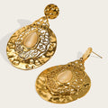YACHAN 18K Gold PVD Plated 316L Stainless Steel Dangle Earring for Women Opal Drop Earrings for Women 2023 Trending Jewelry Gift