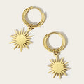 YACHAN Fashion Stainless Steel Gold Color Sun Pendant Drop Earrings for Women High Quality Dangle Earrings Trendy Jewelry