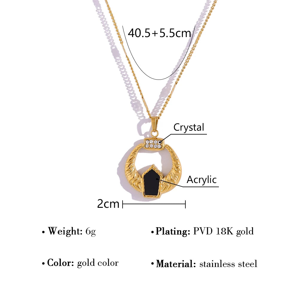 YACHAN 18K Gold Plated Stainless Steel Pendant Necklace for Women Exquisite Chic High Quality Trendy Jewelry