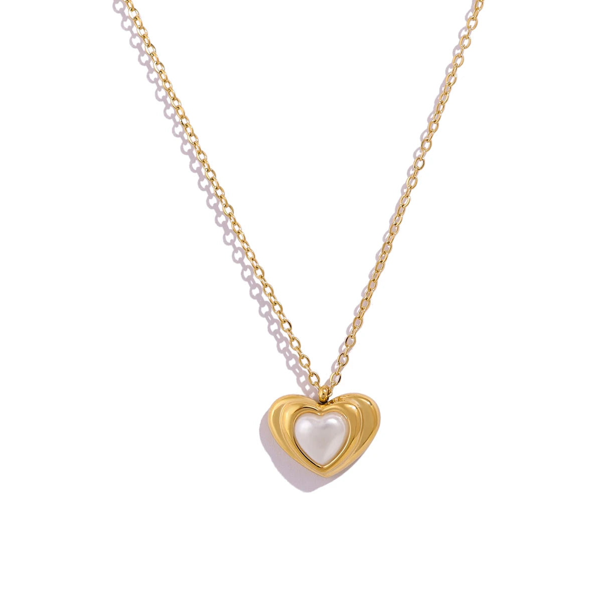 YACHAN Stainless Steel Love Heart Pendant Necklaces for Women 18K Gold Plated Charm Trendy Luxury Tarnish Free Jewelry