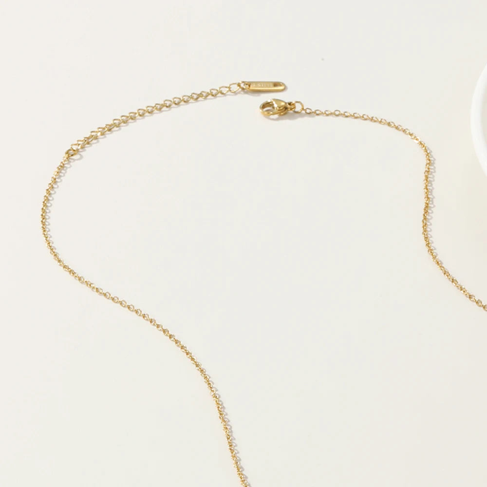Stainless Steel Chains Necklaces for Women African Turquoise Natural Stone Pendant 18K Gold PVD Plated Jewelry Gift