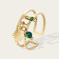 YACHAN Fashion Geometry Star Pendants Rings Stainless Steel Gold Plated High Quality Waterproof Jewelry