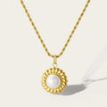 YACHAN Simple Stainless Steel Rope Chains Necklace for Women Pearl round Metal Pendant 18K Gold Plated Necklaces Jewelry Gift