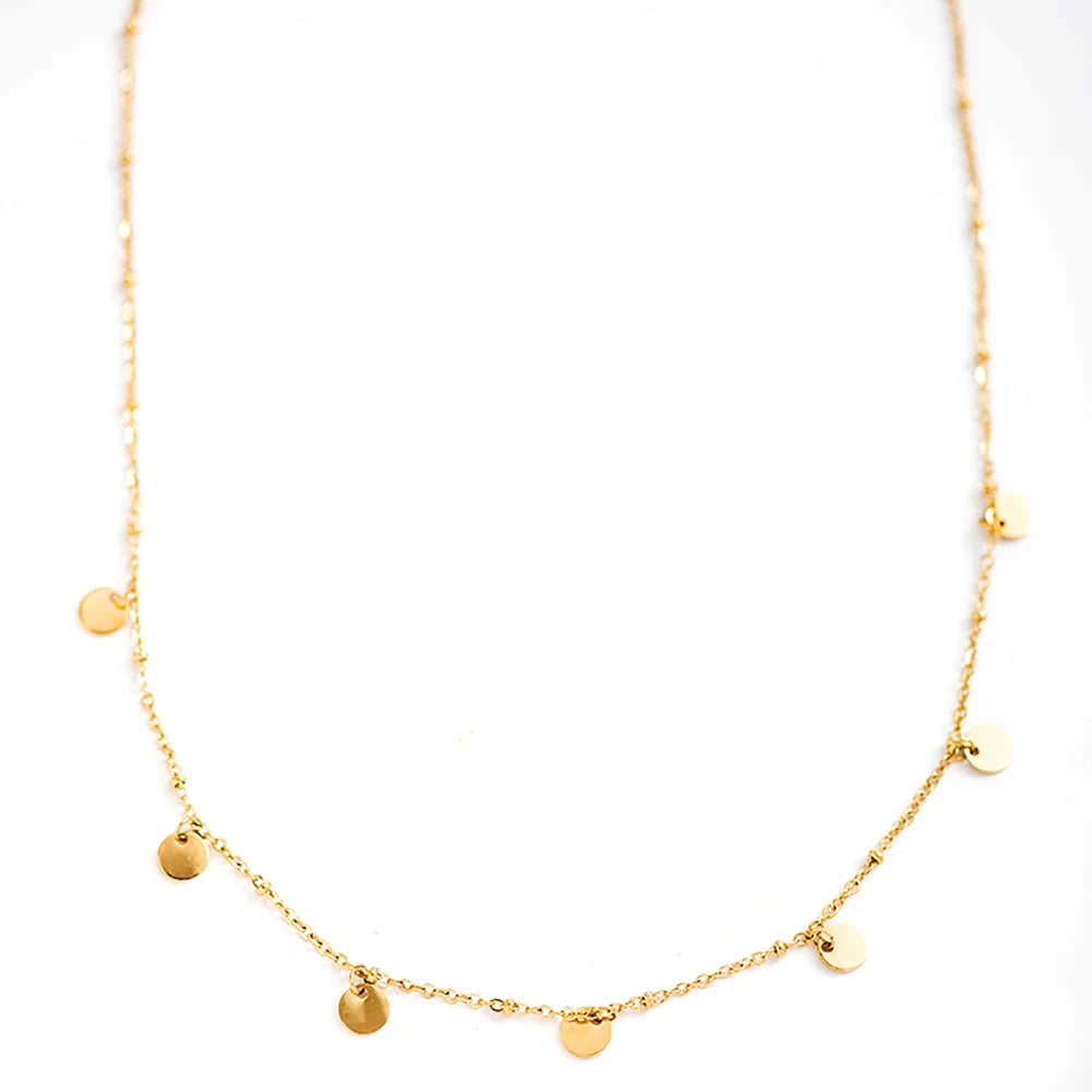 YACHAN 316L Stainless Steel Golden Chain Necklace for Woman Pendant Black Natural Stone Irregular Trendy Jewelry Necklaces