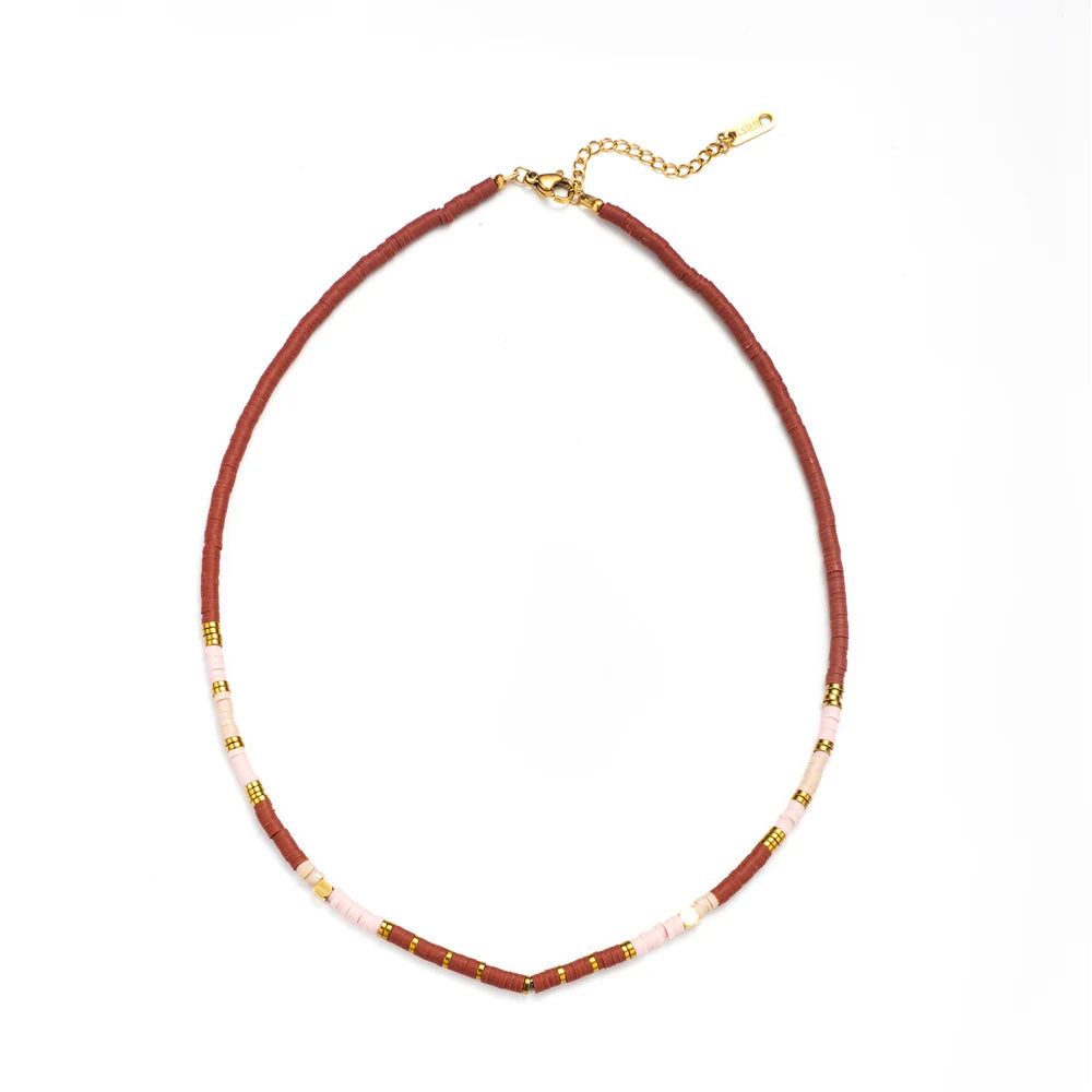 YACHAN Colorful Acrylic Beaded Necklace for Women Handmade Making Bead Necklaces Stainless Steel Beads Trendy Jewelry Gift