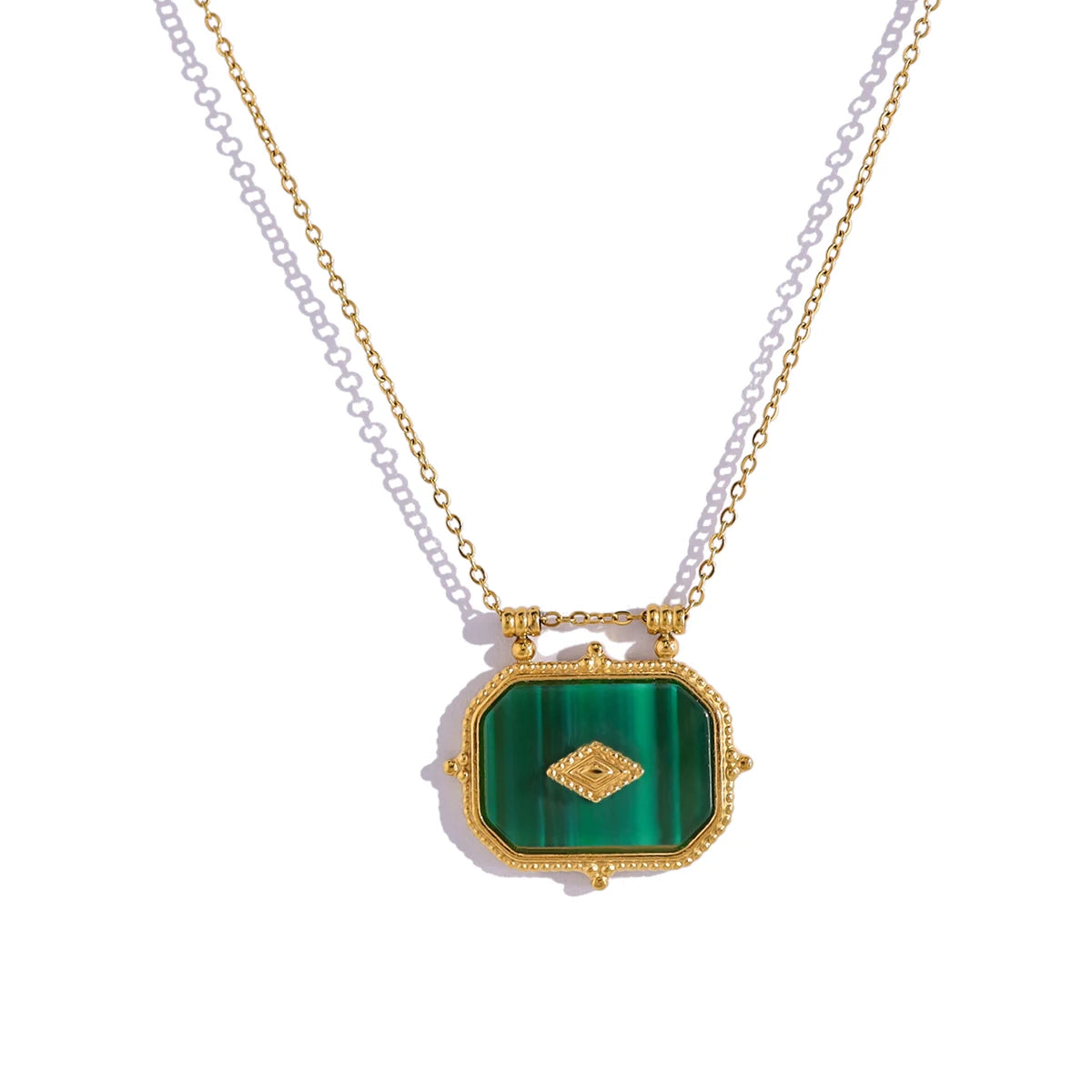 YACHAN Vintage Luxury Acrylic Charms Pendant Necklaces for Women 18K Gold Plated Trendy Y2K Jewelry Waterproof