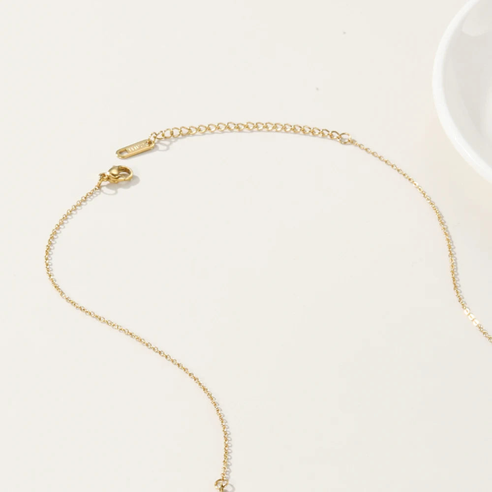 YACHAN Stainless Steel Splice Chain Necklace for Women Acrylic 18K Gold Plated Chains Natural Stone Necklaces Trendy Jewellery