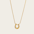 YACHAN New in U-Shaped Stainless Steel Pendant Necklace for Women 18K Gold Plated Waterproof Snake Chains Trendy Jewelry