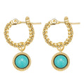 YACHAN French Vintage Natural Stone Drop Earrings Lapis Lazuli Opal Gold Plated Stainless Steel Luxury Jewelry