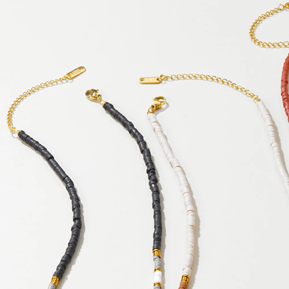 YACHAN Colorful Acrylic Beaded Necklace for Women Handmade Making Bead Necklaces Stainless Steel Beads Trendy Jewelry Gift