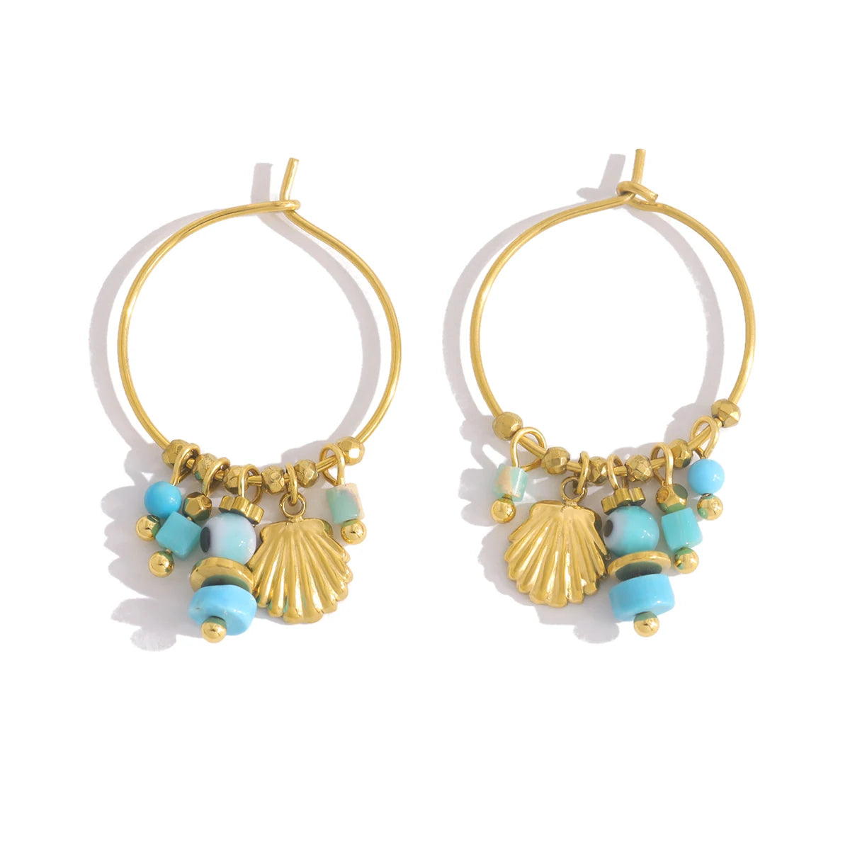 YACHAN Trendy Stainless Steel Hoop Earrings for Women Chic Charms Vintage 18K Gold Plated Waterproof Jewelry Y2K Accessories