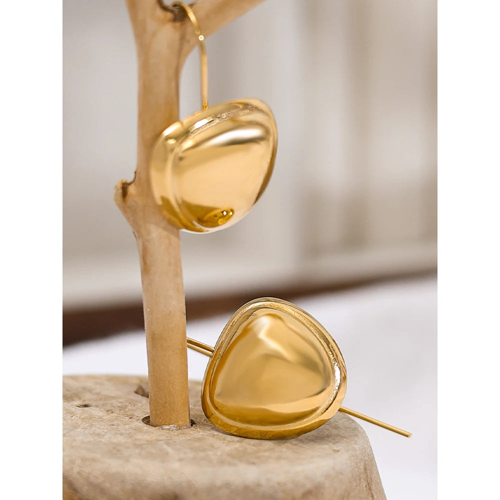 YACHAN 18K Gold Plated Stainless Steel Dangle Earrings for Women Trendy Individual Drop Earrings Aesthetic Jewelry Waterproof