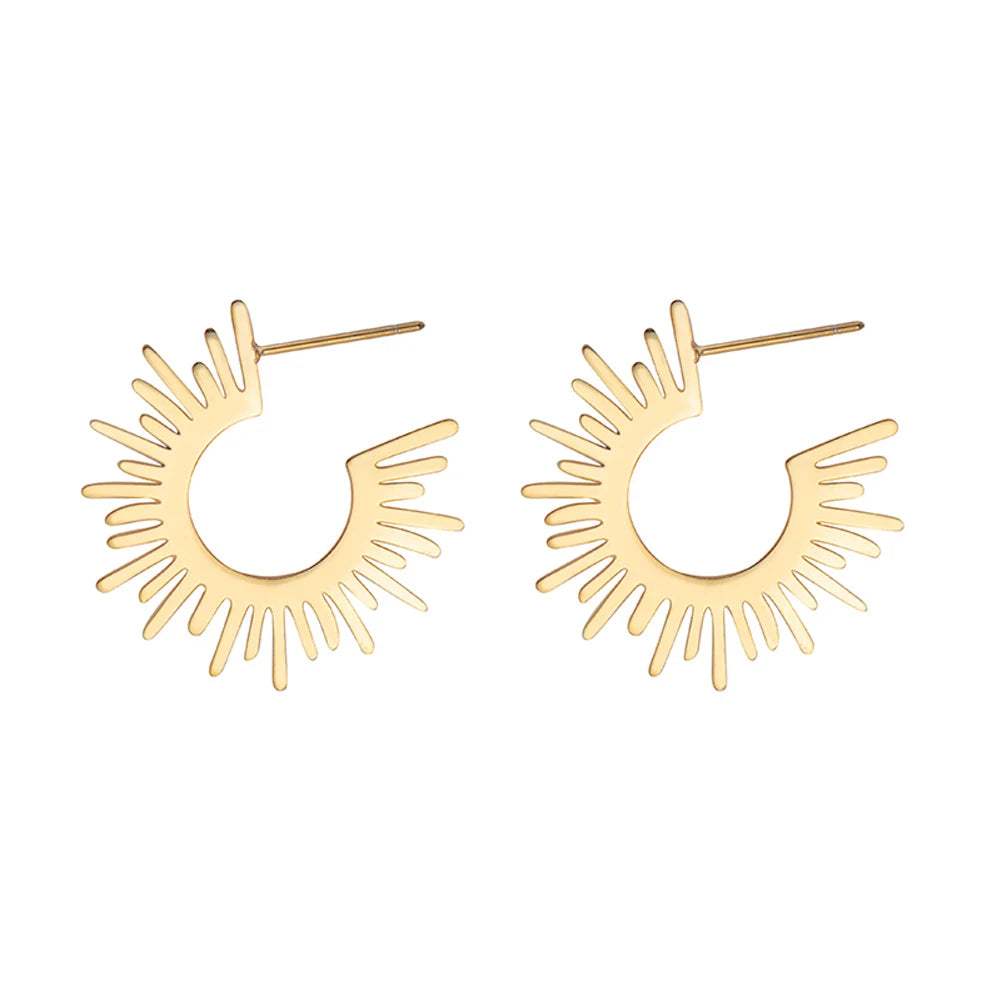 YACHAN Punk Stainless Steel Metal Hoop Earrings for Women Charm Statement Y2K Jewelry