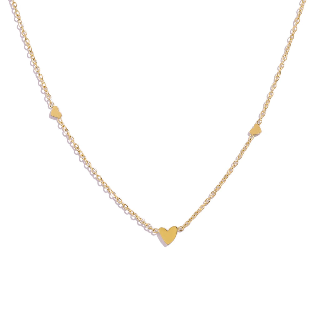 YACHAN Stainless Steel Love Heart Pendant Necklaces for Women 18K Gold Plated Charm Trendy Luxury Tarnish Free Jewelry