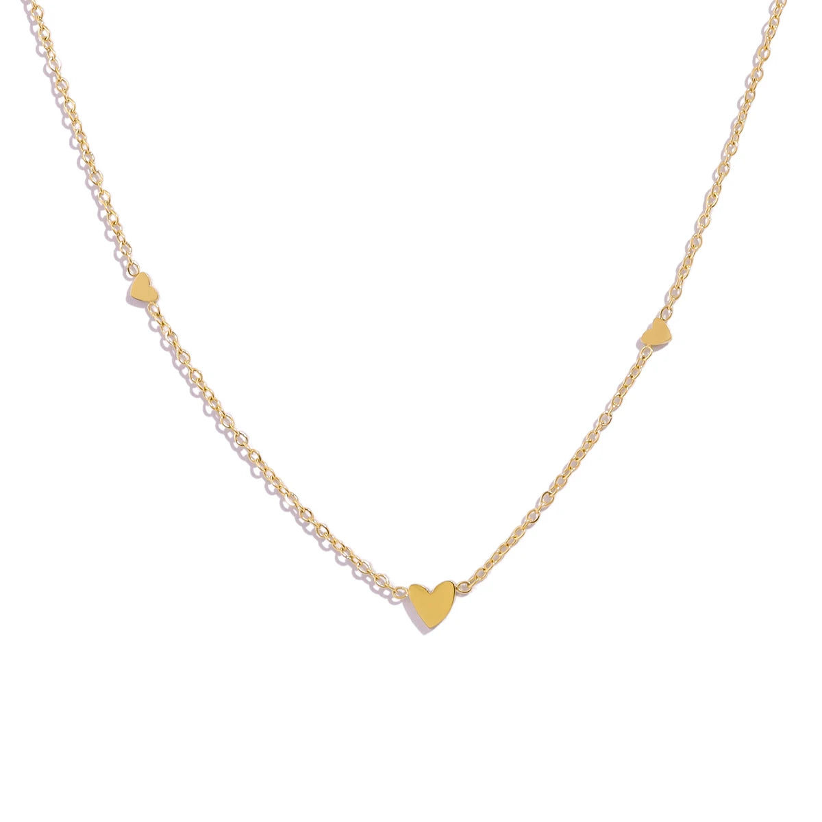 YACHAN Stainless Steel Love Heart Pendant Necklaces for Women 18K Gold Plated Charm Trendy Luxury Tarnish Free Jewelry