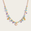 YACHAN Boho Luxury Natural Stone Stainless Steel Necklace for Women Vintage Ethnic Chic 18K Gold Plated Trendy Jewelry