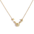 YACHAN Waterproof 18K Gold Plated Stainless Steel Ocean Beach Pendant Necklace for Women Turtle Starfish Charm Jewelry