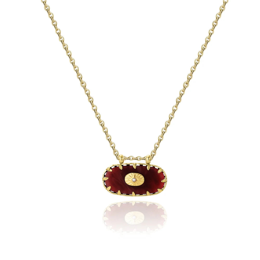 YACHAN 18K Gold Plated Stainless Steel Pendant Necklaces for Women Trendy Colorful Acrylic Charm Y2K Jewelry
