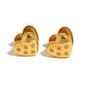 YACHAN 18K Gold Plated Stainless Steel Heart Earrings for Women Star Crystal Trendy Ear Buckle Waterproof Jewelry