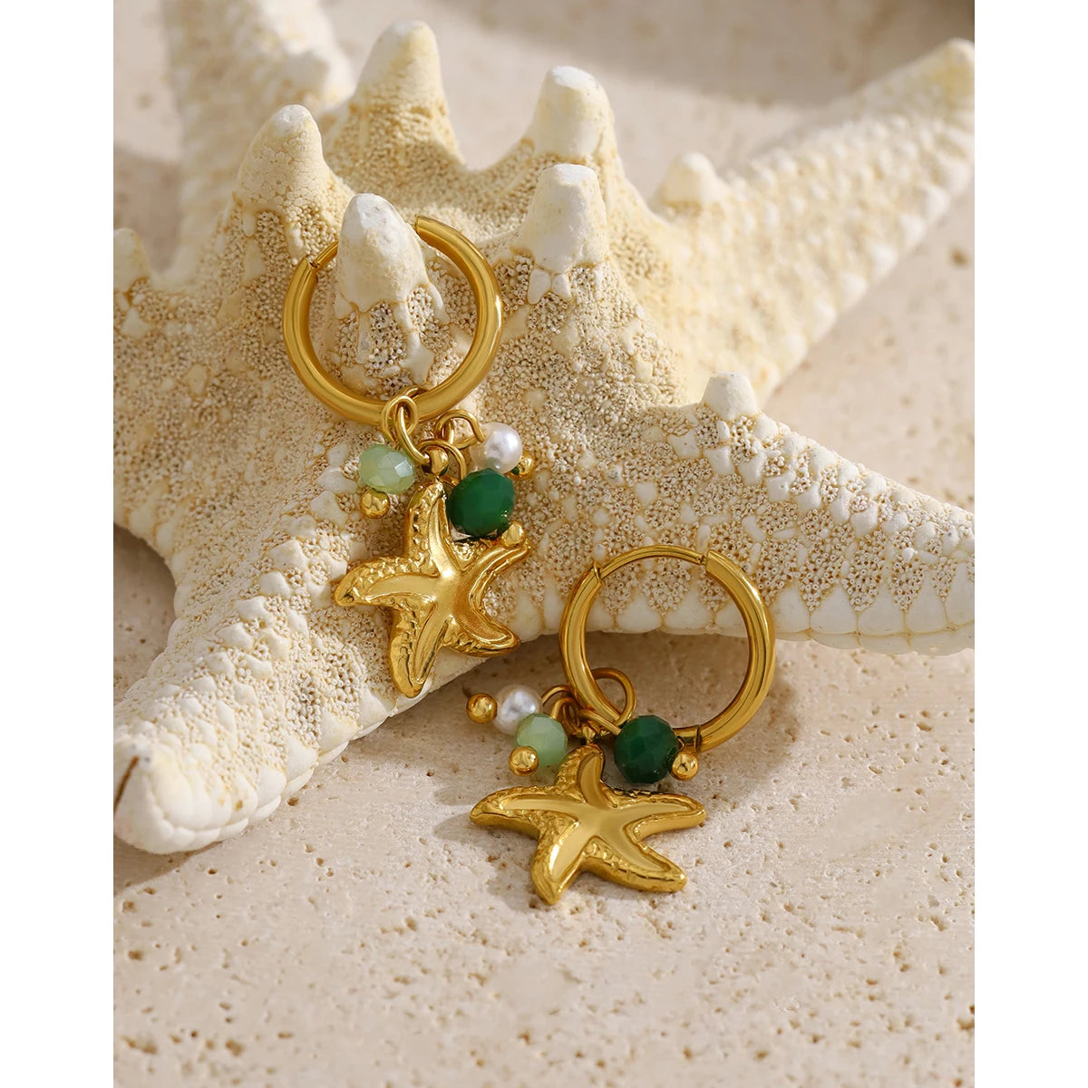 YACHAN New in Irregular Star Charm Stainless Steel Hoop Earrings for Women 18K Gold Plated Chic Trendy Waterproof Jewelry