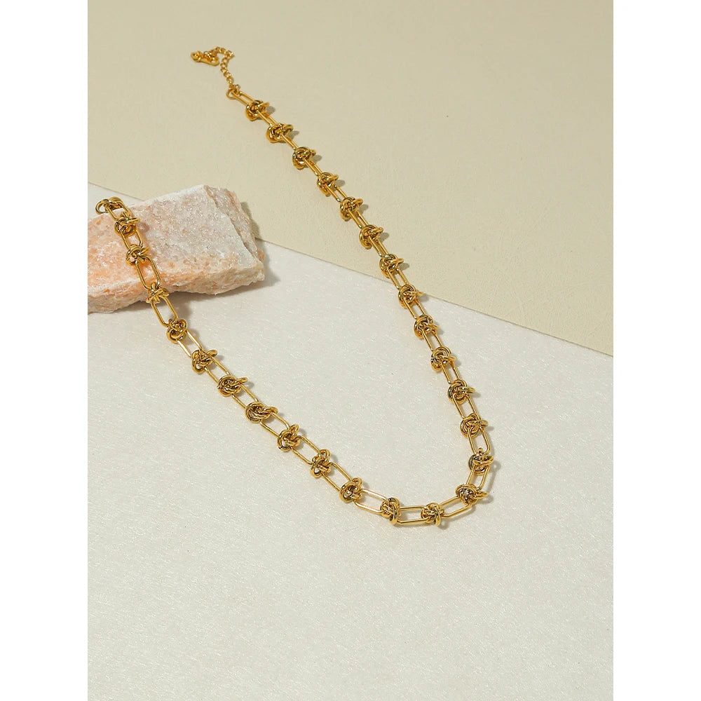 YACHAN Punk Vintage Stainless Steel Gold Plated Chains Necklaces for Women Snake Chain Choker Layered Necklace Statement Jewelry