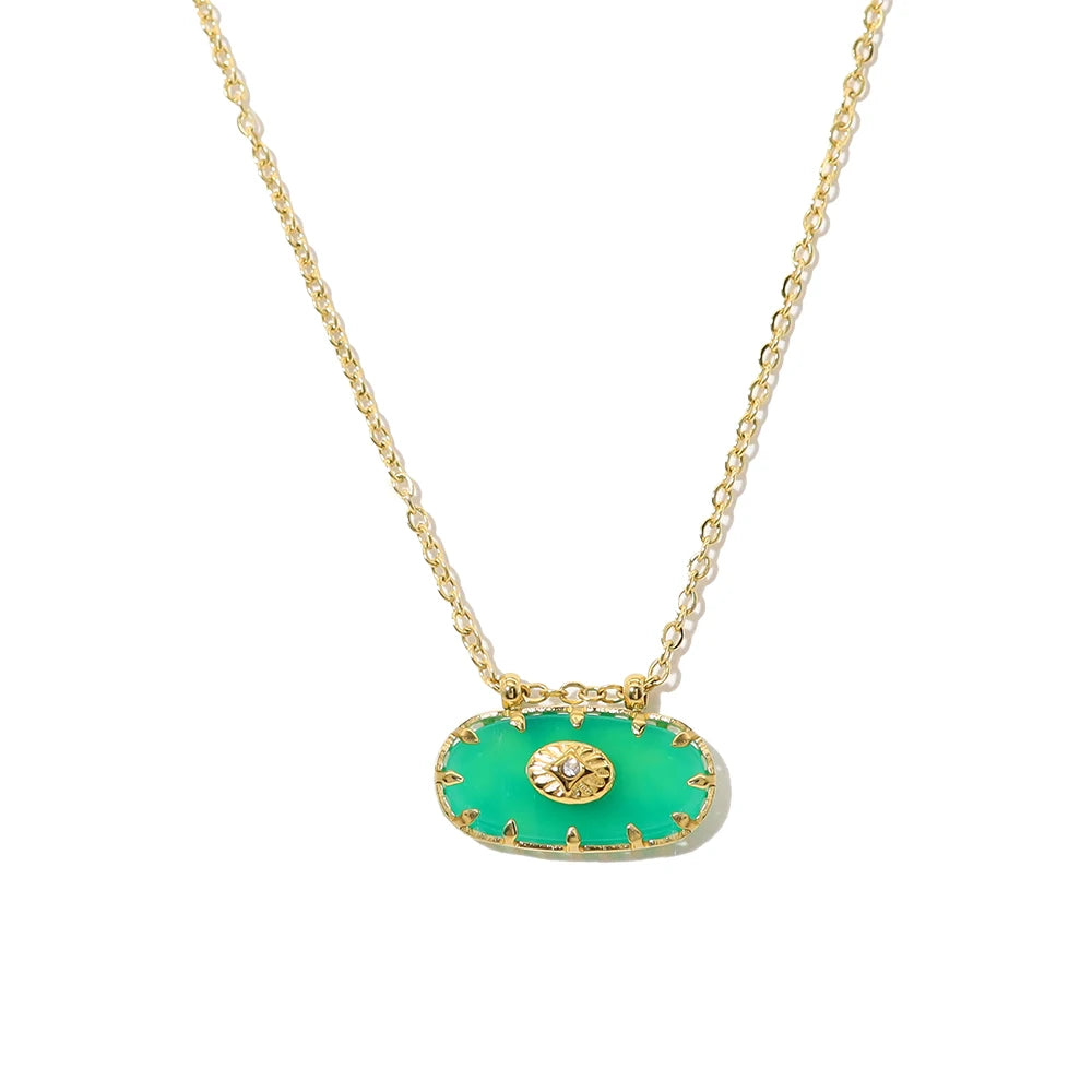 YACHAN 18K Gold Plated Stainless Steel Pendant Necklaces for Women Trendy Colorful Acrylic Charm Y2K Jewelry
