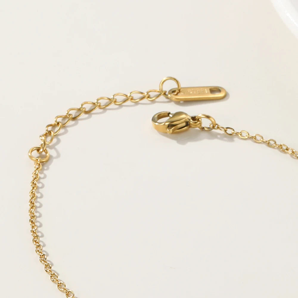 YACHAN Stainless Steel Gold Plated Bracelet for Women High Quality Dark Red Natural Stone Pendants Simple Charm Jewelry