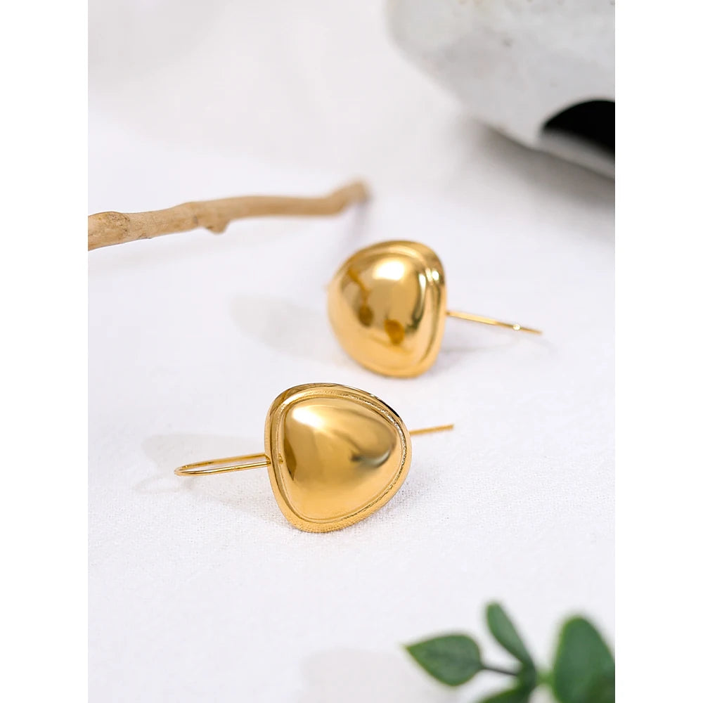 YACHAN 18K Gold Plated Stainless Steel Dangle Earrings for Women Trendy Individual Drop Earrings Aesthetic Jewelry Waterproof