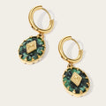 YACHAN Stainless Steel Drop Earrings for Women African Turquoise Natural Stone 18K Gold Plated Hoop Earring Trendy Jewelry Gift