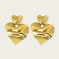 YACHAN Irregular Heart Drop Earrings for Women 18K Gold Plated Chic Individual Trendy Retro Jewelry Waterproof