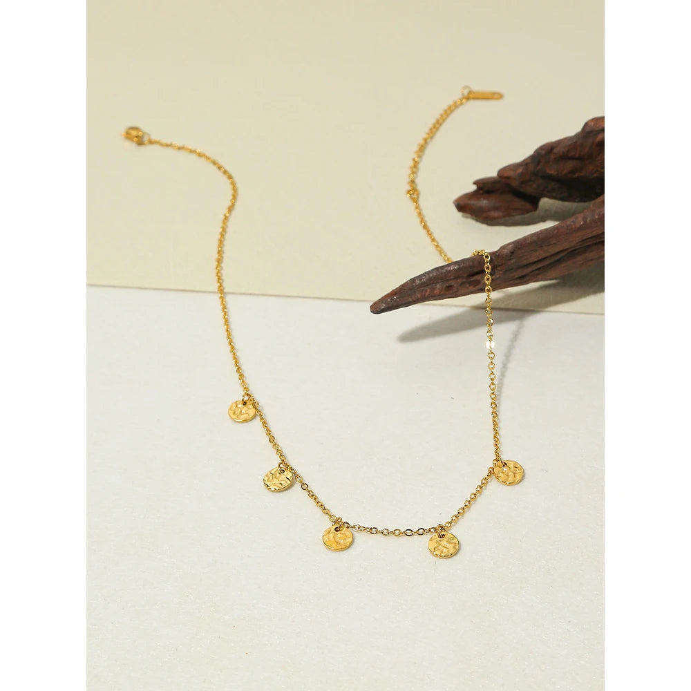 YACHAN Vintage Stainless Steel Gold Plated Pendant Necklaces for Women Statement Charm Choker Waterproof Aesthetic Jewelry