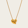 YACHAN Irregular Heart Pendant Necklace for Women PVD 18K Gold Plated Glossy Waterproof High Quality Trendy Jewelry